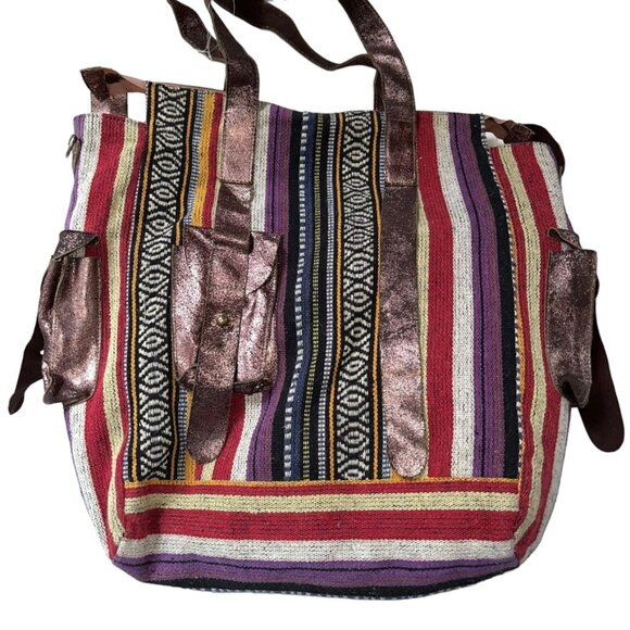 Roberta Roller Rabbit Freymann purple metallic orange woven stripes larg… - Picture 7 of 7